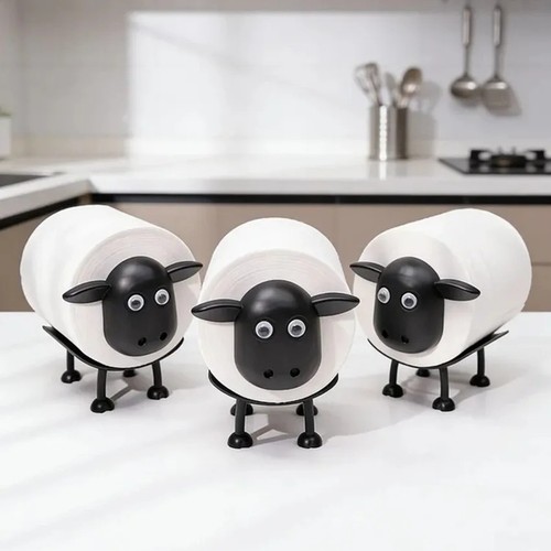 Black sheep toilet roll holder - black,