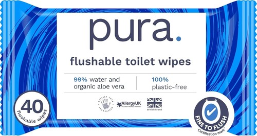 Pura flushable moist - flushable, toilet