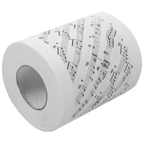 Music notes printed toilet - music,