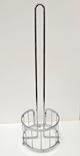 Chrome toilet roll holder - toilet,
